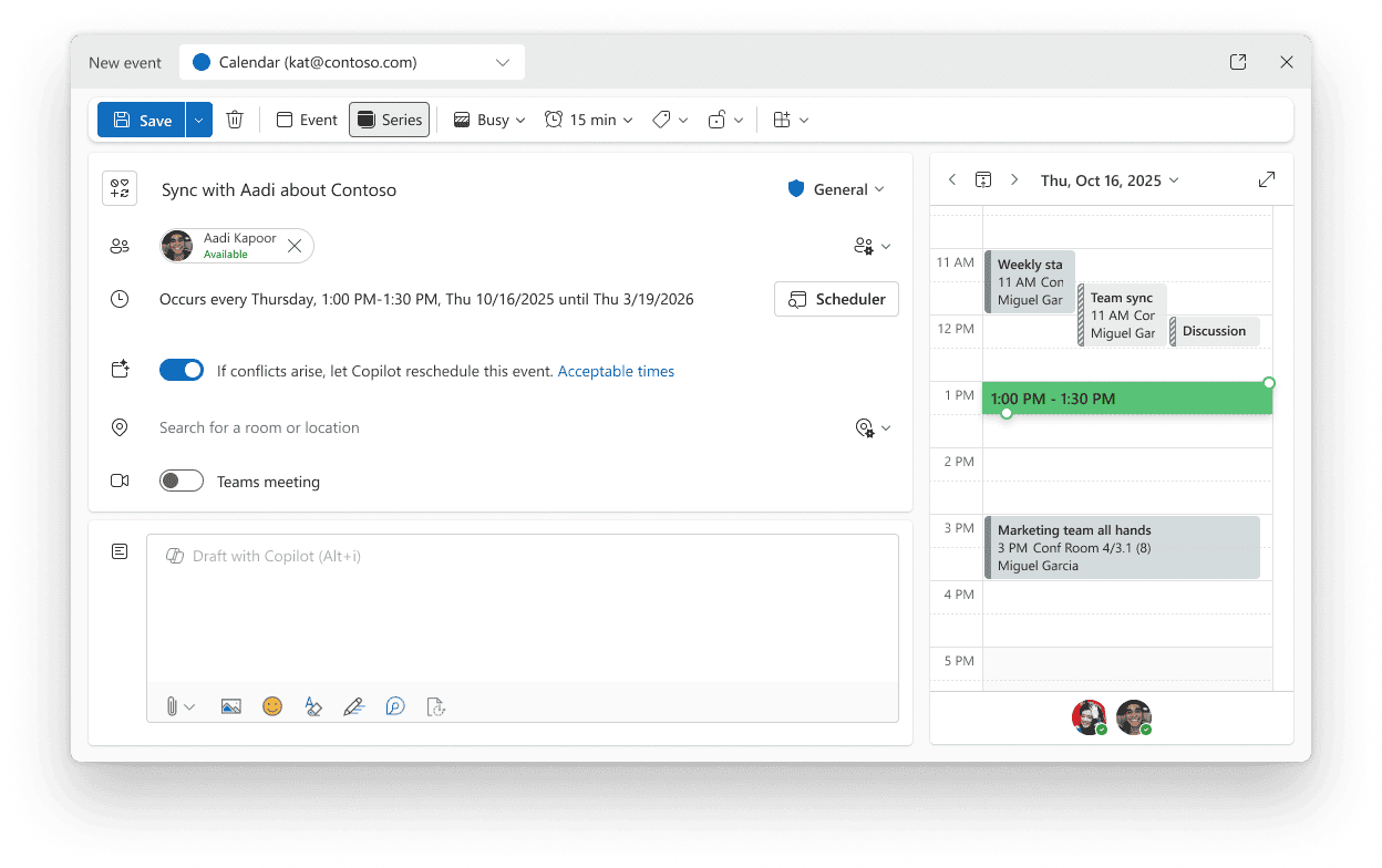 MC1184999 Copilot Auto-Reschedule Meetings