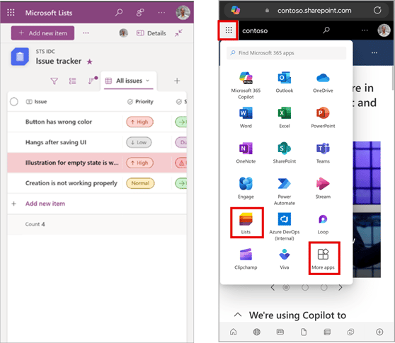 Mobile apps Lists retirement